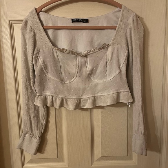 Women’s Nasty Gal Square Neck Textured Blouse - Picture 2 of 5